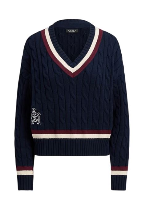 tedurph-long sleeve-pullover LAUREN RALPH LAUREN | TEDURPH-LONG SLEEVE.NAVY/CREAM